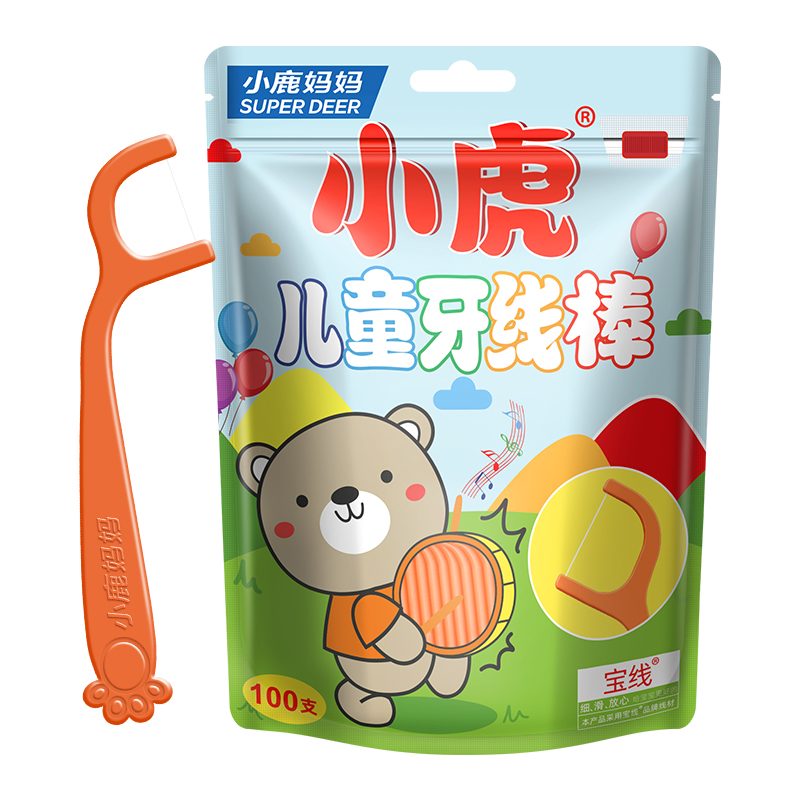 小熊儿童牙线100支 袋装